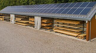 Nave autoportante con estanterías cantilever